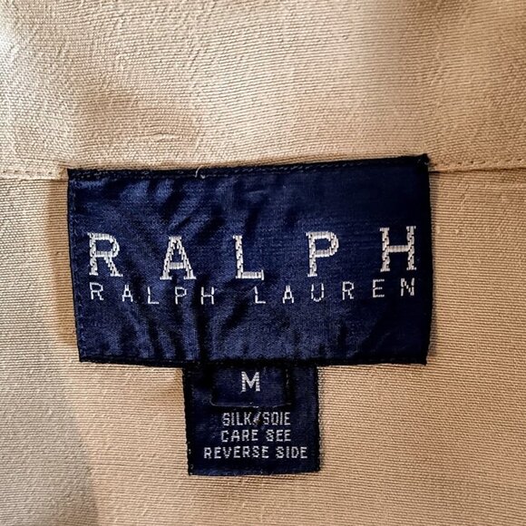 Vintage Ralph Lauren Blue Label Silk Long Sleeve Shirt Jacket - Picture 5 of 8